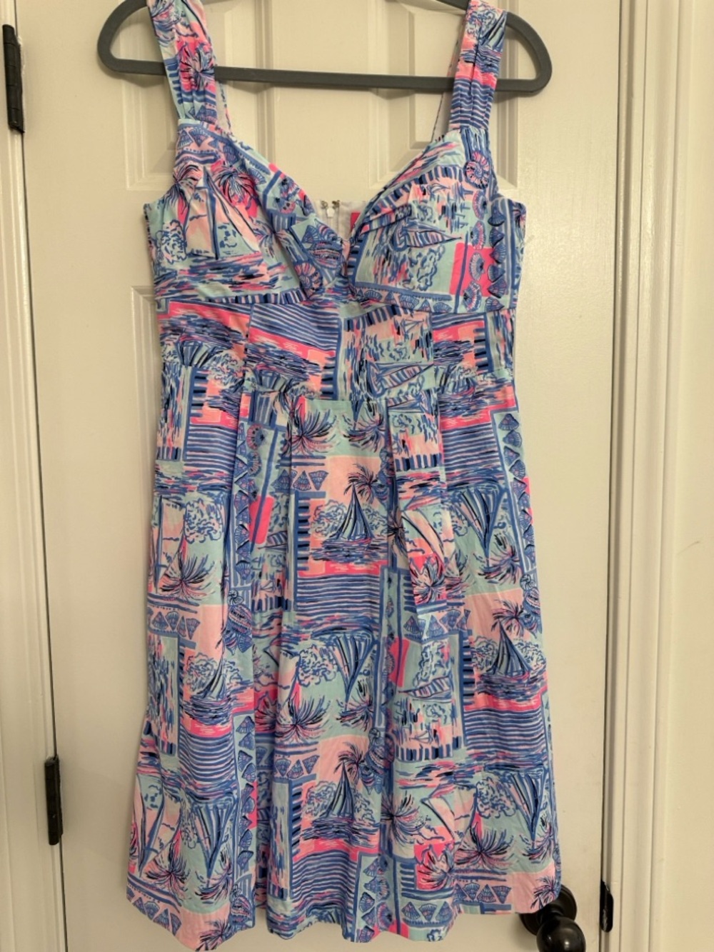 Lilly Pulitzer Pink, Blue & Mint Tropical Print Midi Dress - Picture 7 of 12